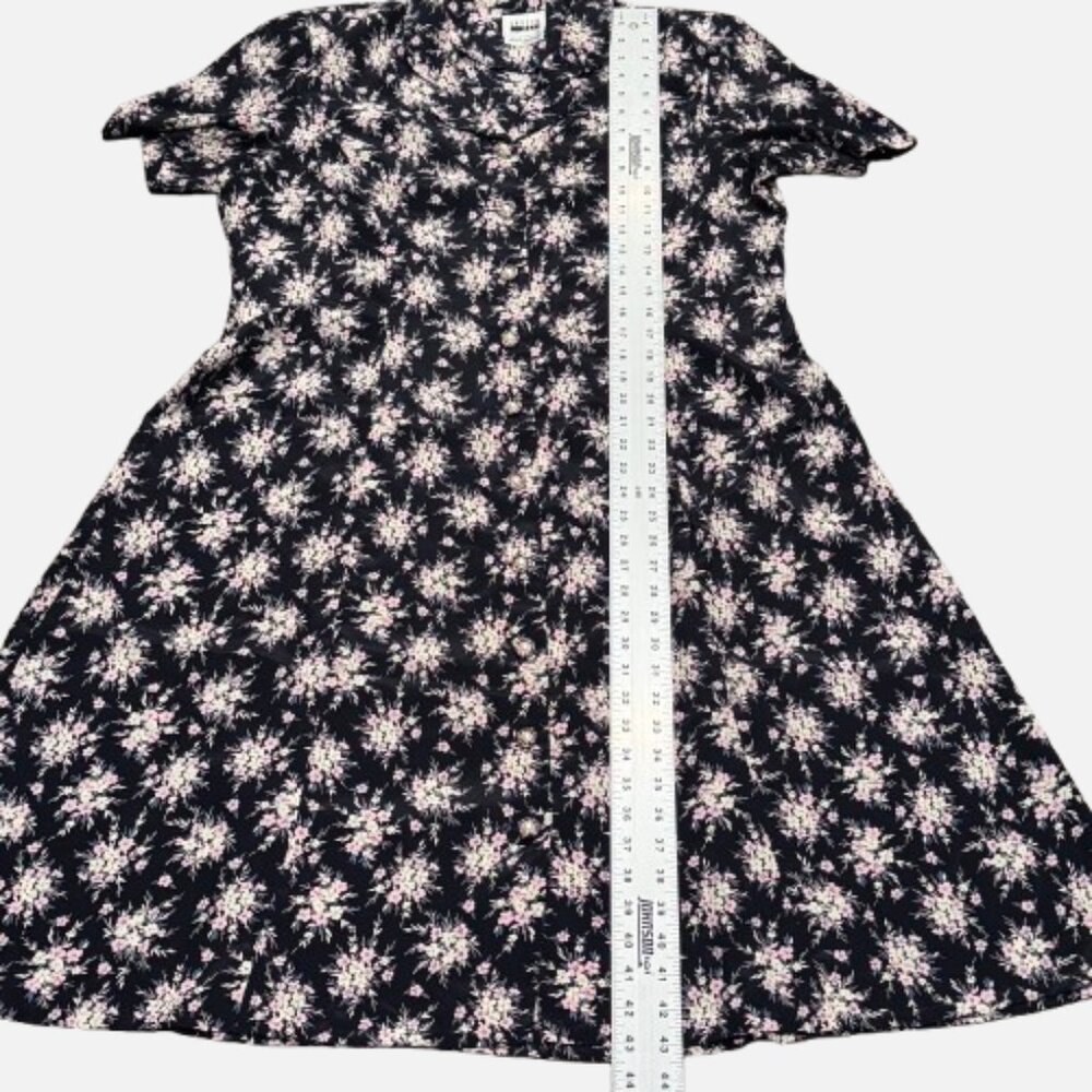 VTG Leslie‎ Fay Dresses Petite Blue Floral Light Preppy Midi Dress (Size 16) - Picture 4 of 7